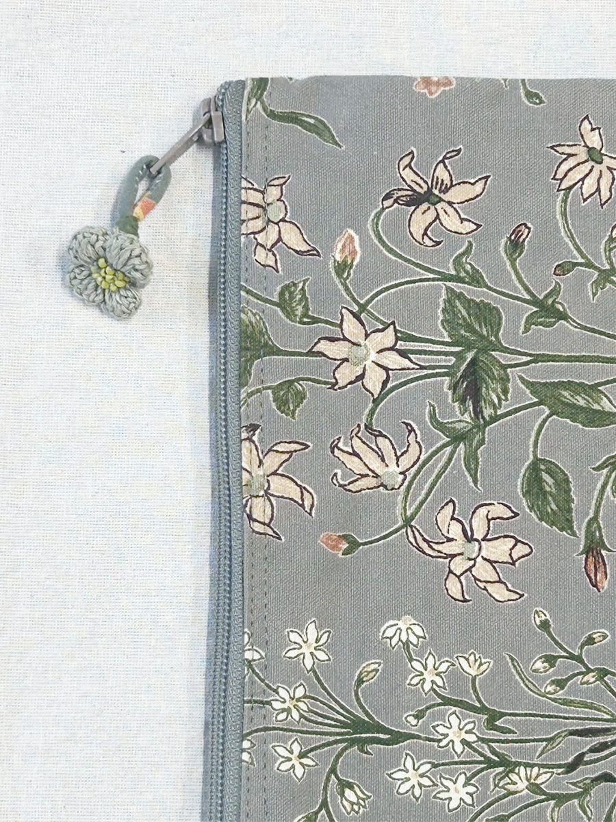 Pencil Bag Garden - Sage Canvas｜ペンシルバッグ - ガーデンセージ