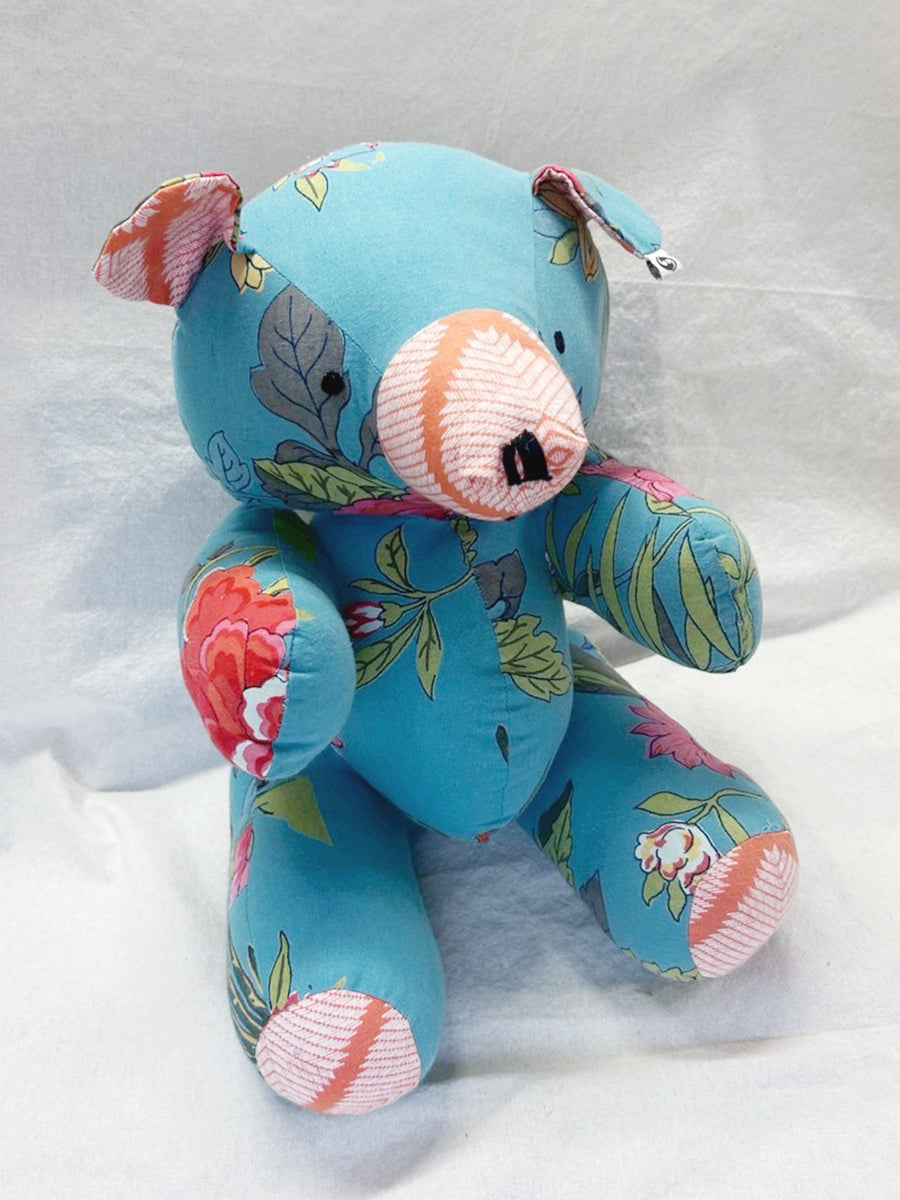 Handcrafted Cotton Toy - Aqua Blue Teddy｜ぬいぐるみ - アクアブルーテディ