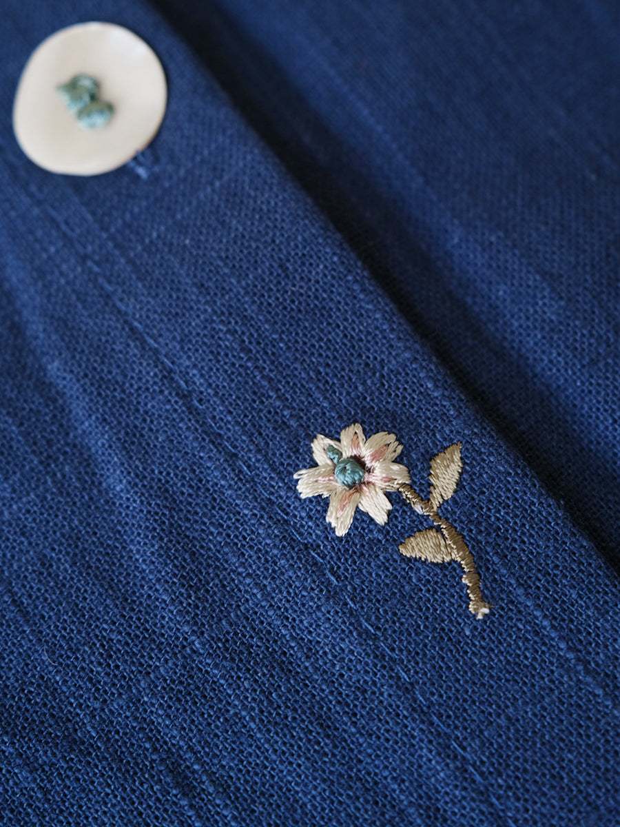 Cushion Cover - Floral Navy｜クッションカバー - フローラル ネイビー