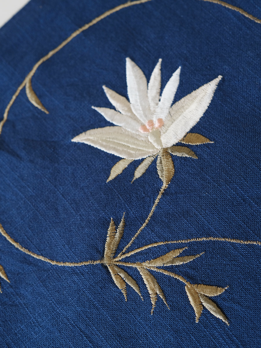 Cushion Cover - Floral Navy｜クッションカバー - フローラル ネイビー