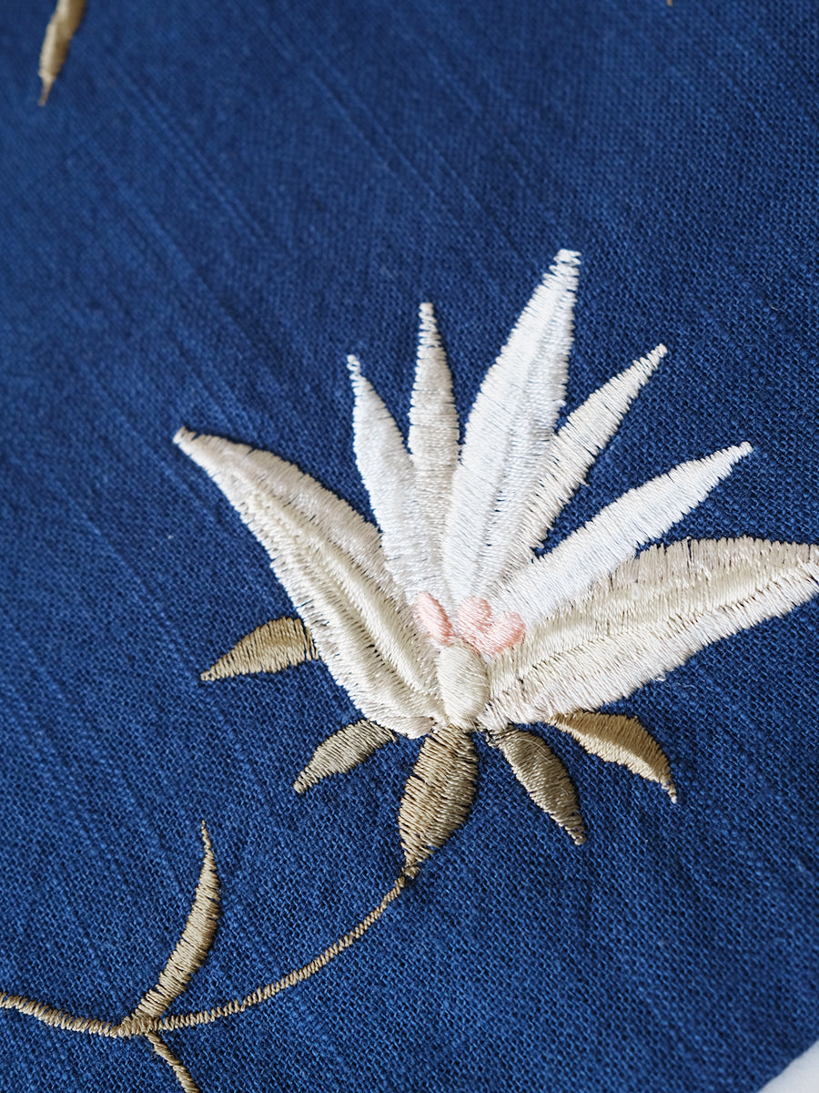 Cushion Cover - Floral Navy｜クッションカバー - フローラル ネイビー