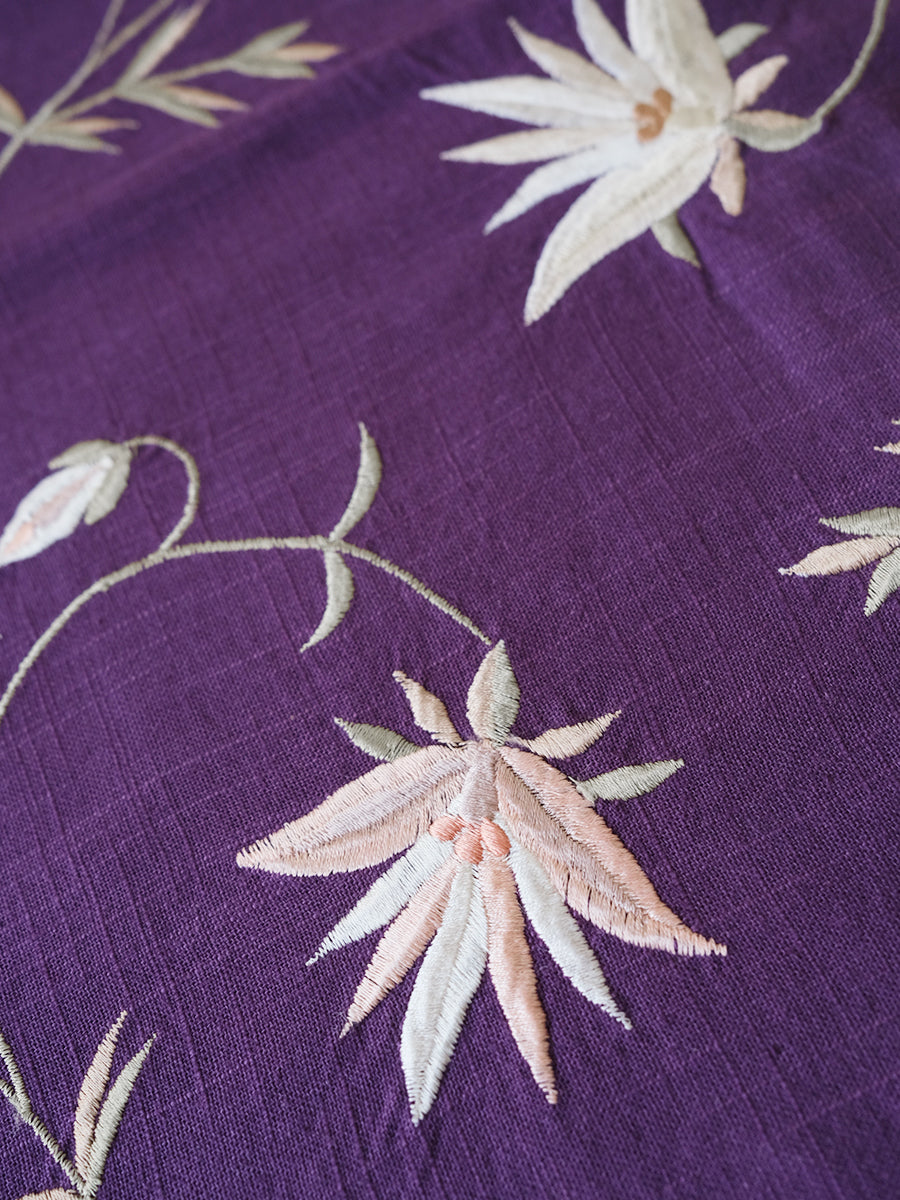 Cushion Cover - Floral Purple｜クッションカバー - フローラル パープル