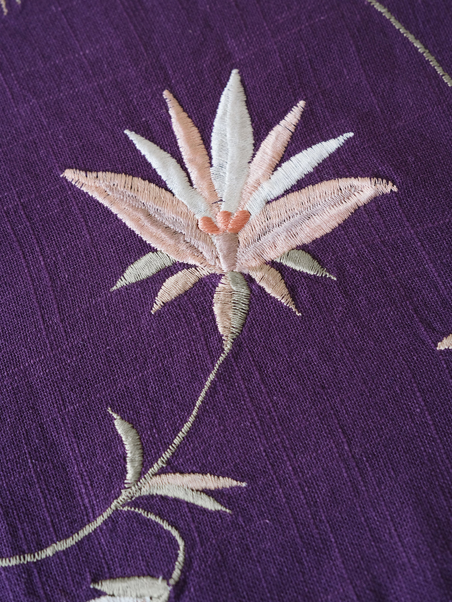 Cushion Cover - Floral Purple｜クッションカバー - フローラル パープル