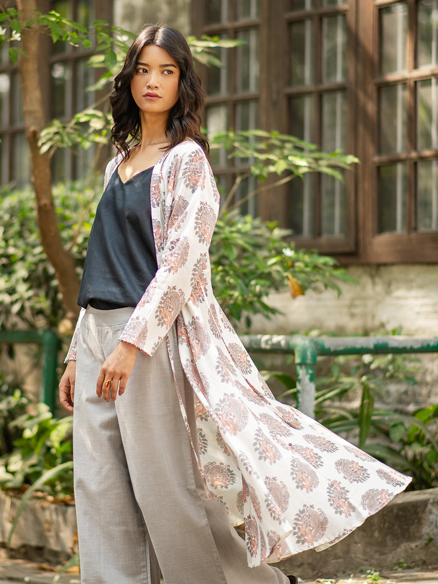 Anarkali Wrap - Parrot Ivory｜アナーカリーラップワンピース - パロットアイボリー