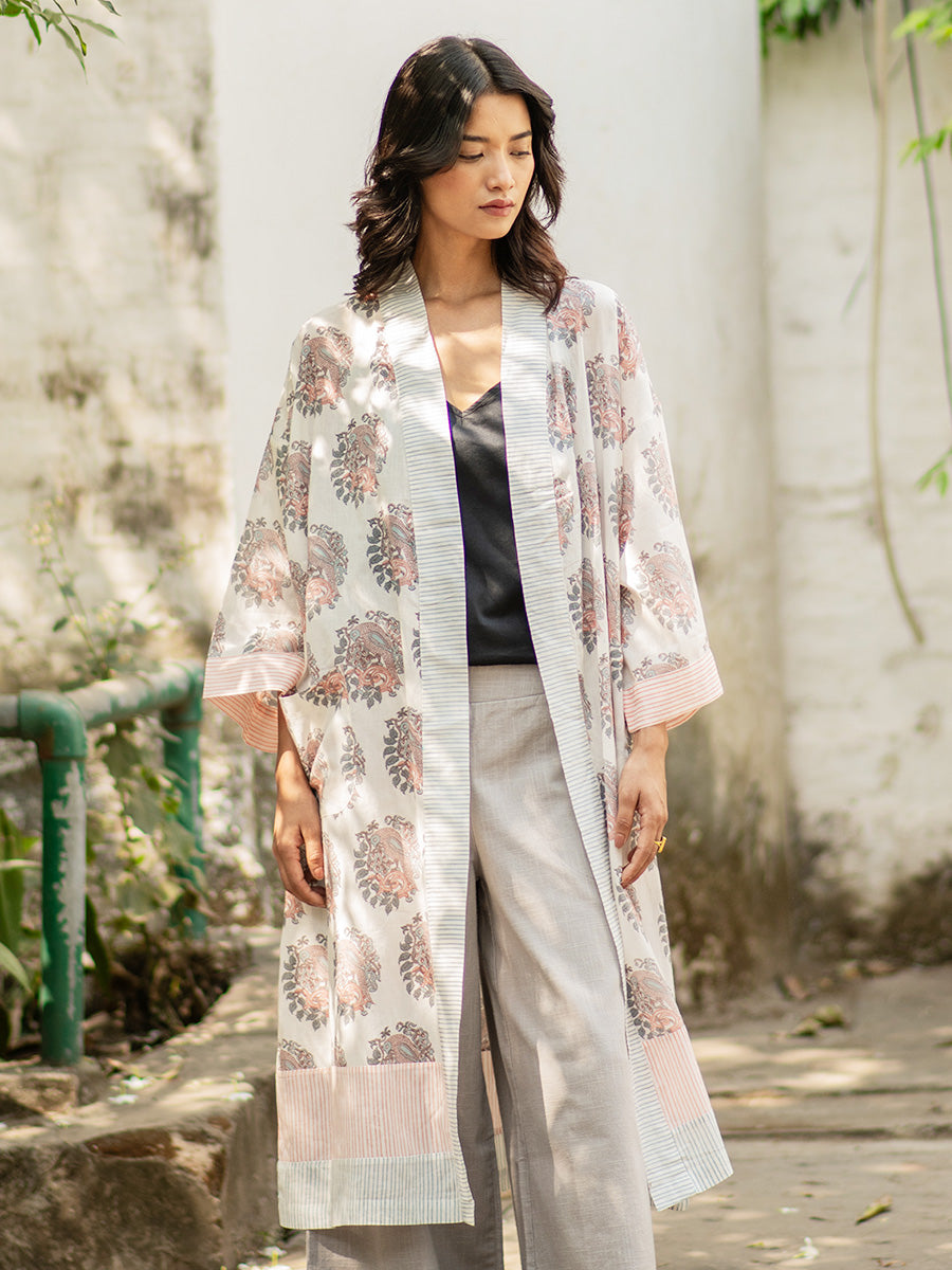 Kimono - Parrot Ivory｜キモノローブ - パロットアイボリー