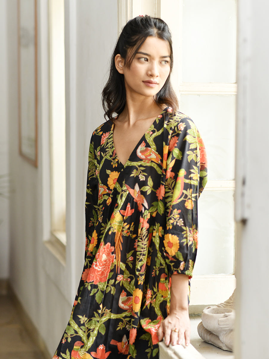 Kovalam Dress - Bird Black｜コヴァラムドレス - バードブラック