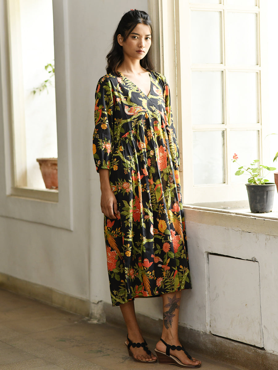 Kovalam Dress - Bird Black｜コヴァラムドレス - バードブラック