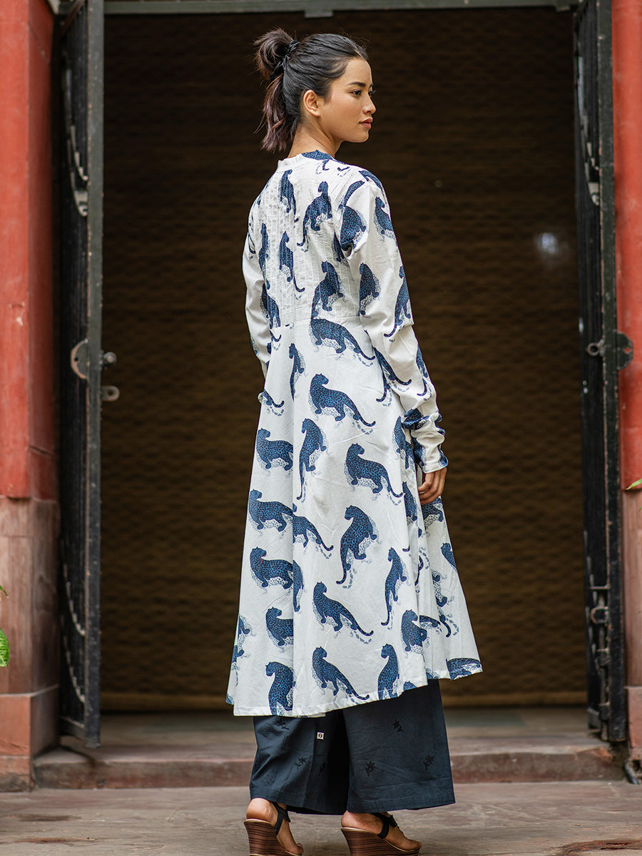 Anarkali Wrap - Leopard White｜アナーカリーラップワンピース - レオパードホワイト