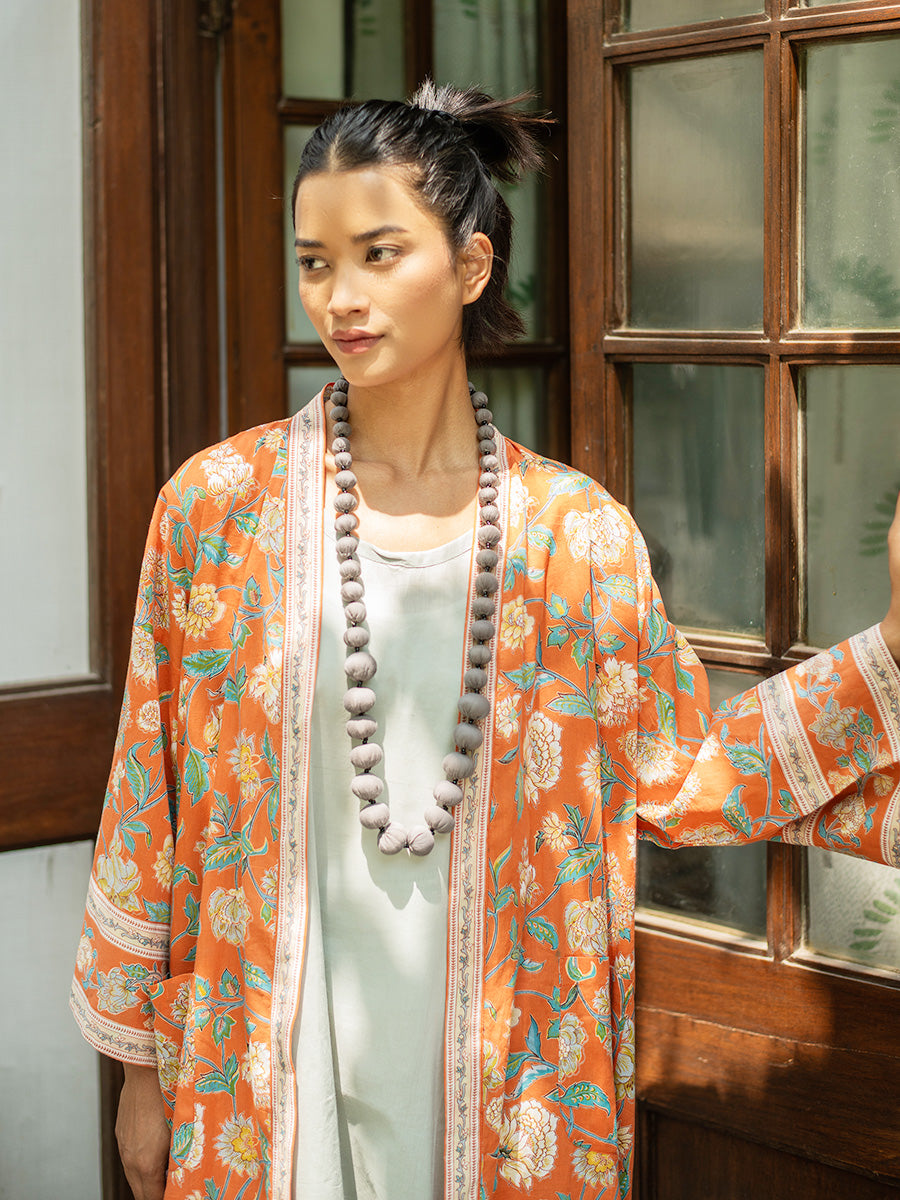 Kimono - Florentine Orange｜キモノローブ - フロレンティーンオレンジ