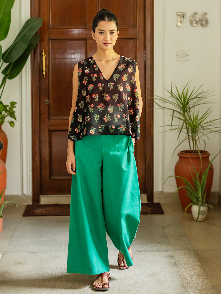 Ellie Pant - Solid Emerald | エリーパンツ - ソリッドエメラルド