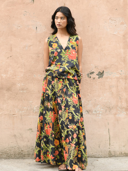 Ayumi skirt - Bird Black｜アユミスカート - バードブラック