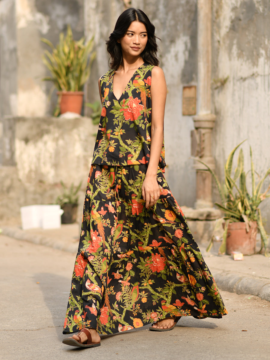 Ayumi skirt - Bird Black｜アユミスカート - バードブラック