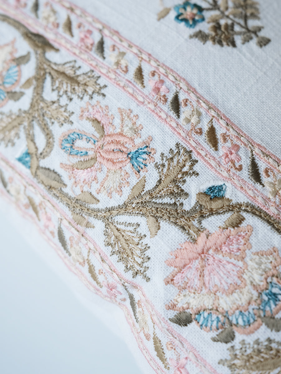 Emb Cushion Cover - Versailles Natural｜刺繍クッションカバー - ヴェルサイユ ナチュラル