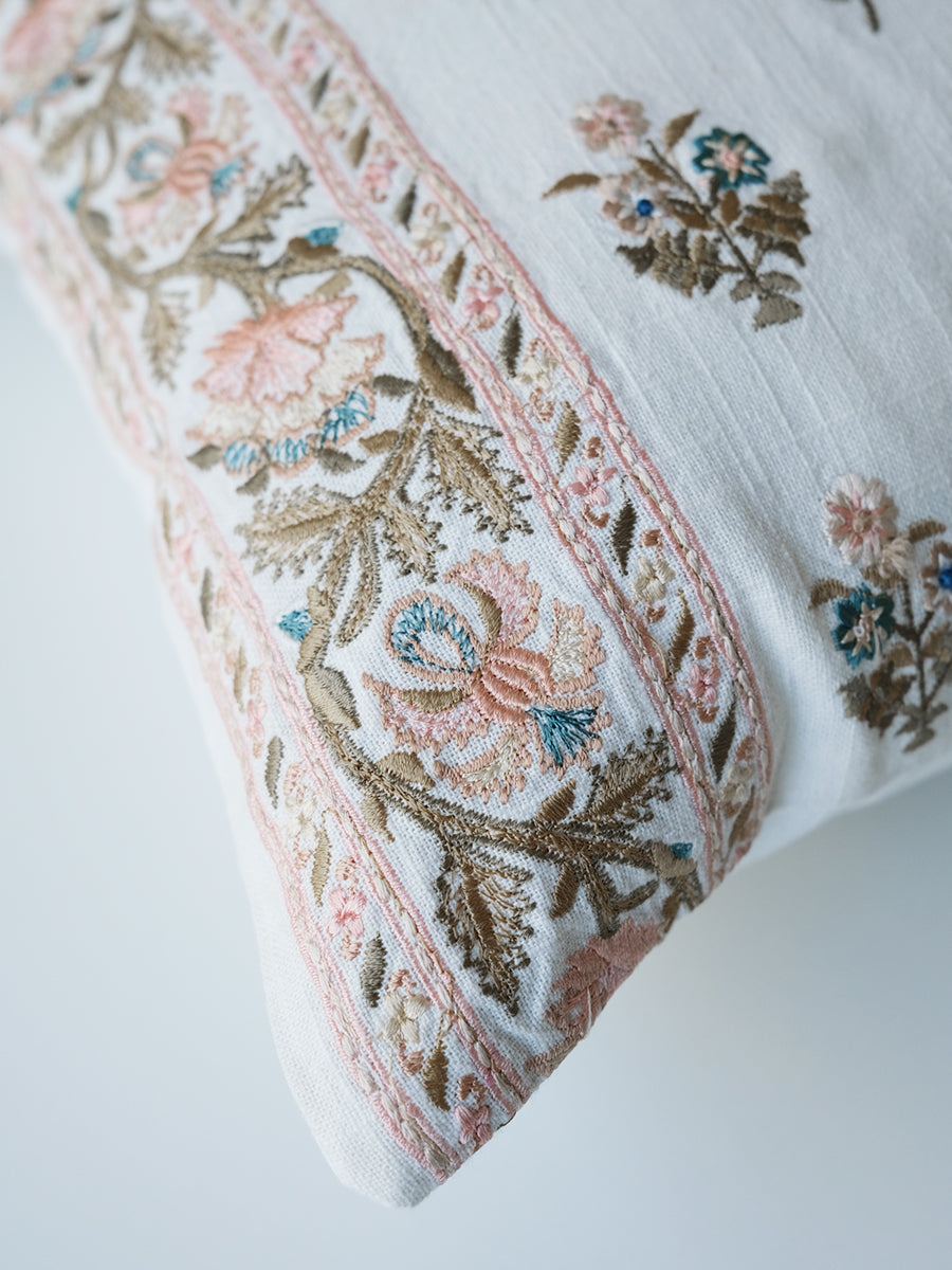 Emb Cushion Cover - Versailles Natural｜刺繍クッションカバー - ヴェルサイユ ナチュラル