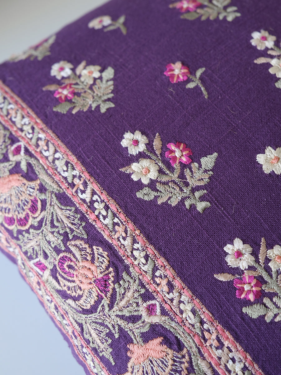 Emb Cushion Cover - Versailles Purple｜刺繍クッションカバー - ヴェルサイユ パープル