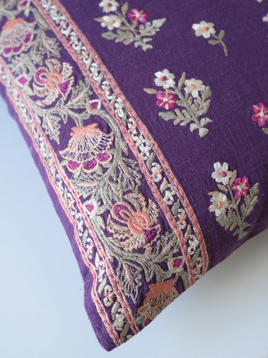Emb Cushion Cover - Versailles Purple｜刺繍クッションカバー - ヴェルサイユ パープル
