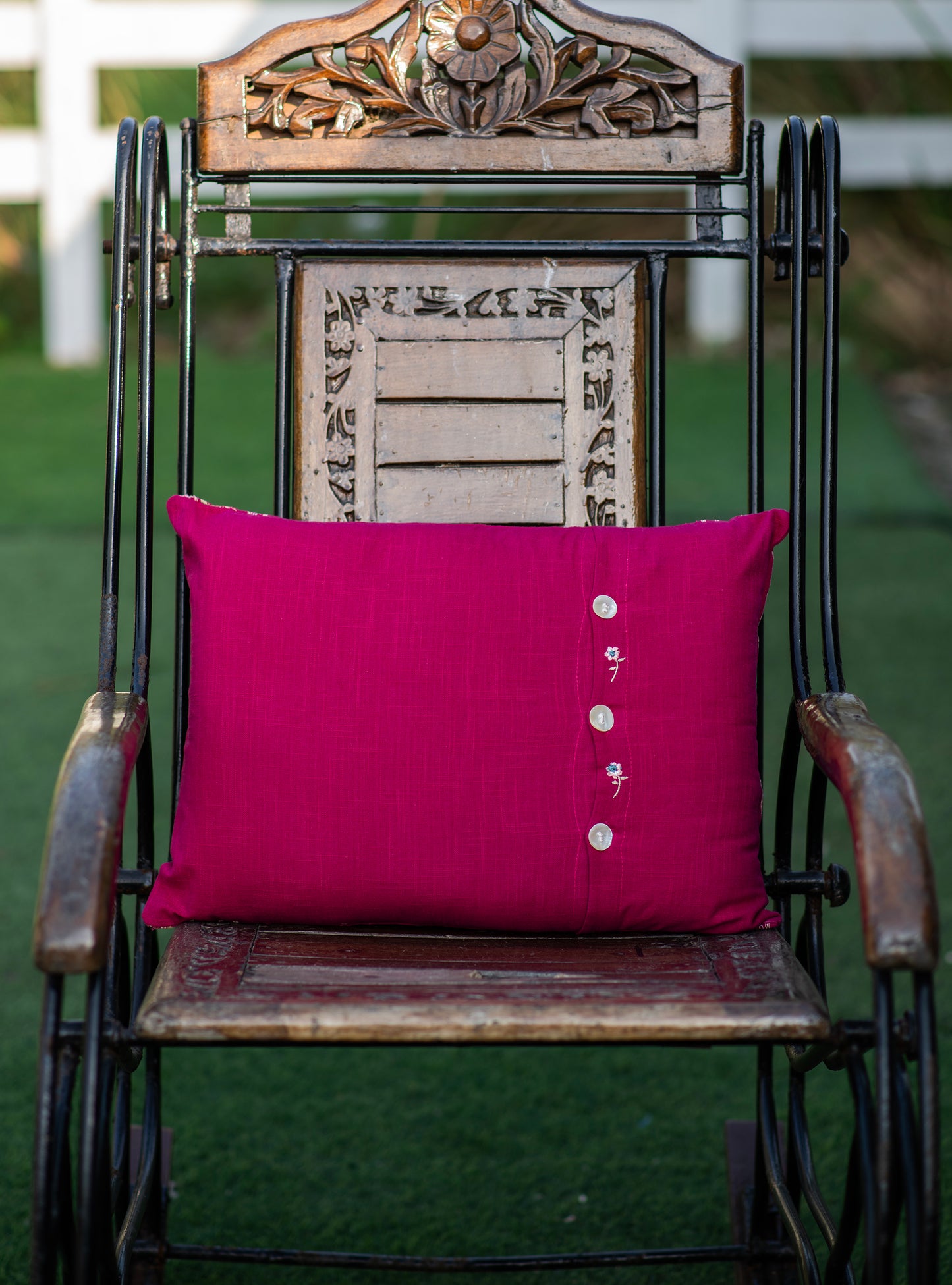 Emb Cushion Cover - Versailles Pink｜刺繍クッションカバー - ヴェルサイユ ピンク
