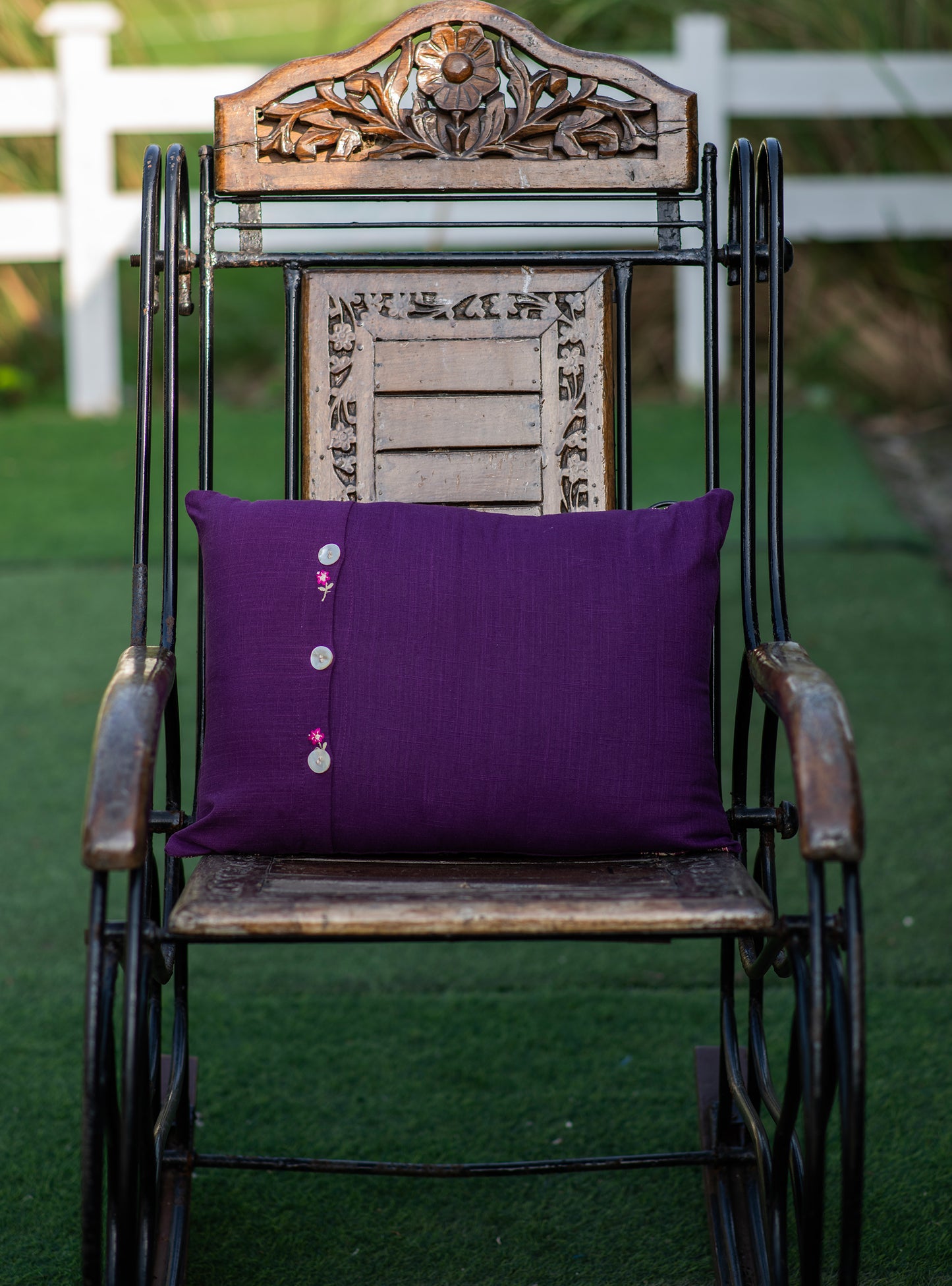 Emb Cushion Cover - Versailles Purple｜刺繍クッションカバー - ヴェルサイユ パープル