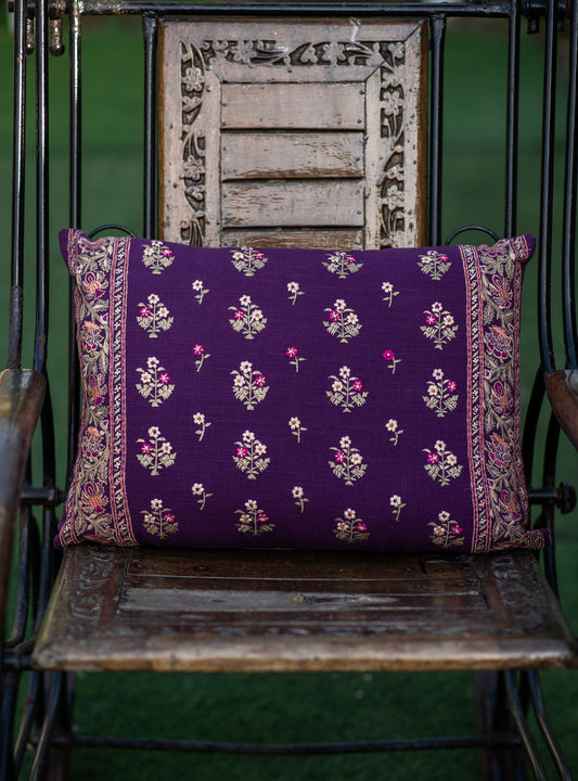 Emb Cushion Cover - Versailles Purple｜刺繍クッションカバー - ヴェルサイユ パープル