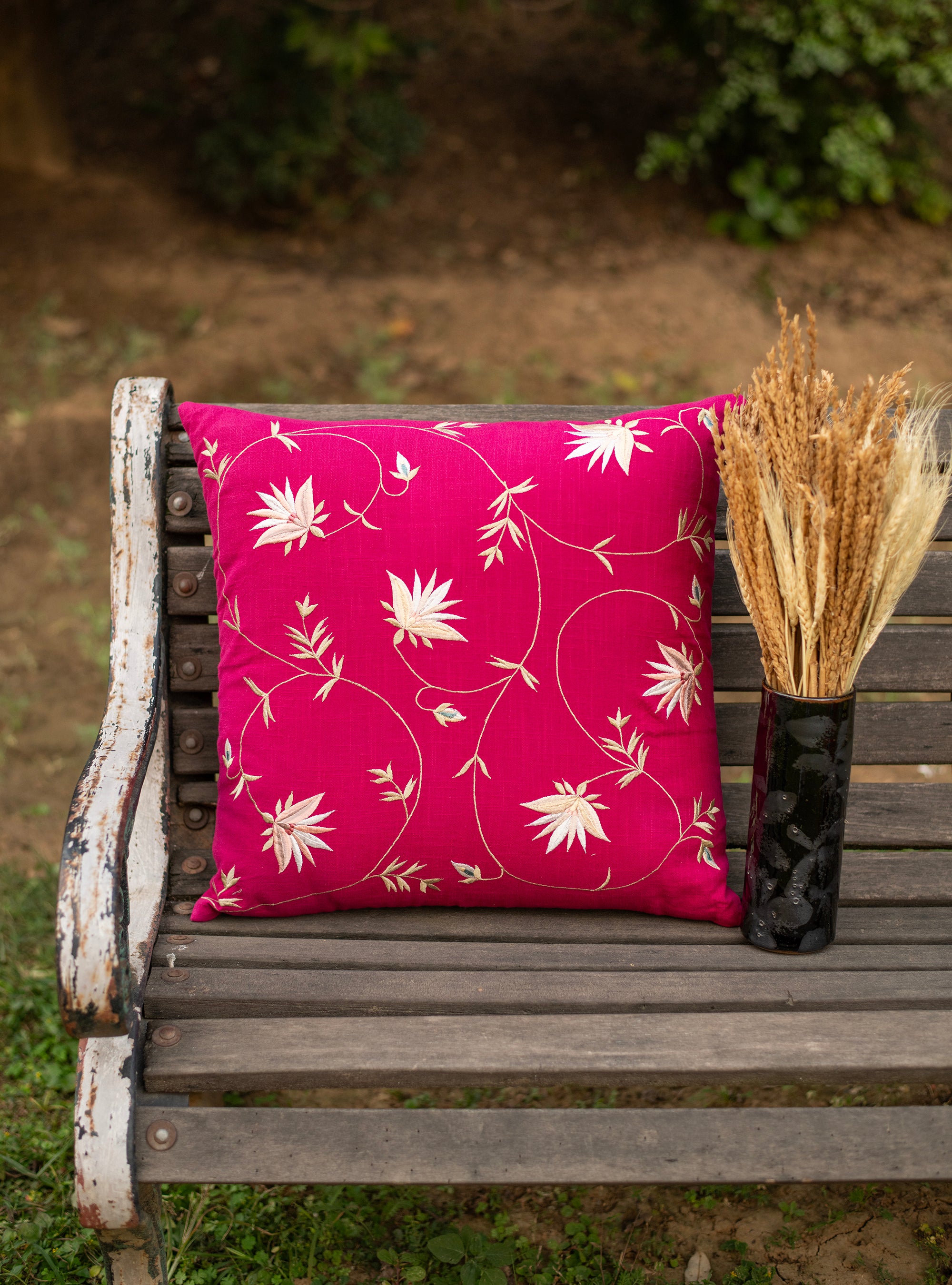 Cushion Cover - Floral Pink ｜クッションカバー - フローラル ピンク