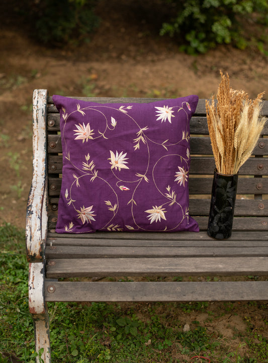 Cushion Cover - Floral Purple｜クッションカバー - フローラル パープル
