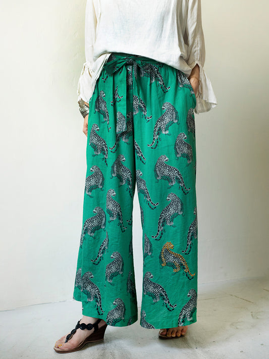 Flouncy Pant - Leopard Green｜フラウンシーパンツ - レオパードグリーン