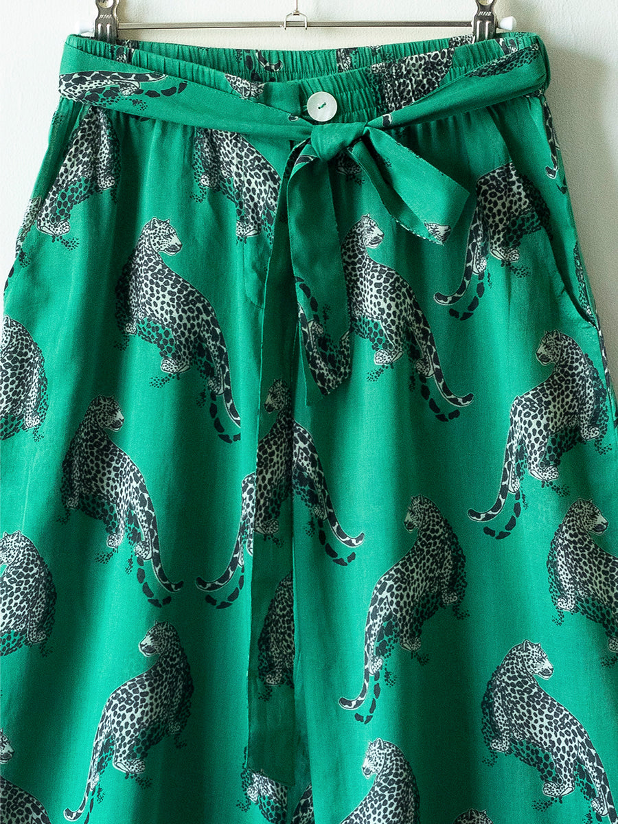Flouncy Pant - Leopard Green｜フラウンシーパンツ - レオパードグリーン