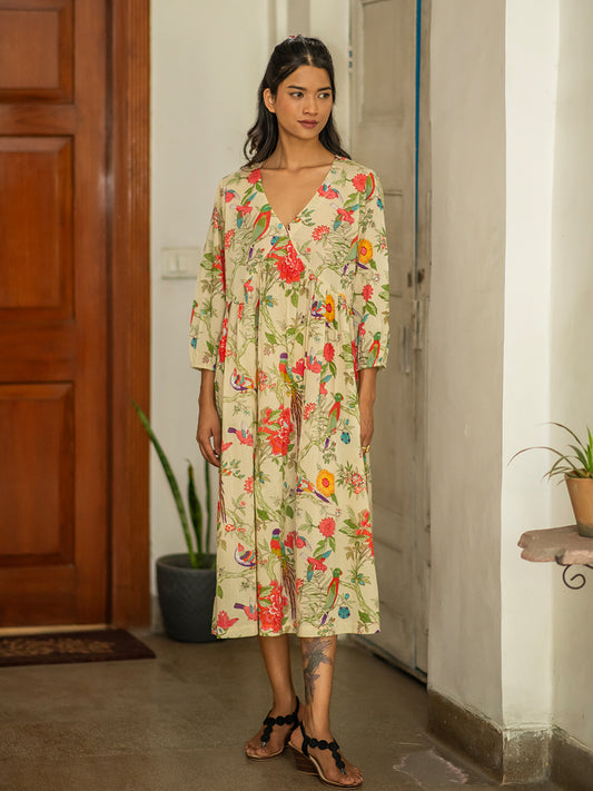 Kovalam Dress - Bird Lime｜コヴァラムドレス - バードライム