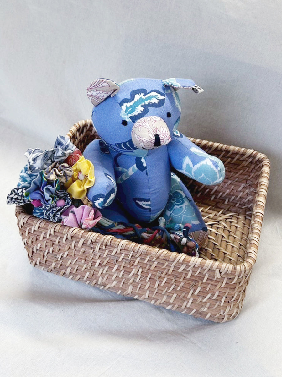 Handcrafted Cotton Toy - Blue Teddy｜ぬいぐるみ - ブルーテディ