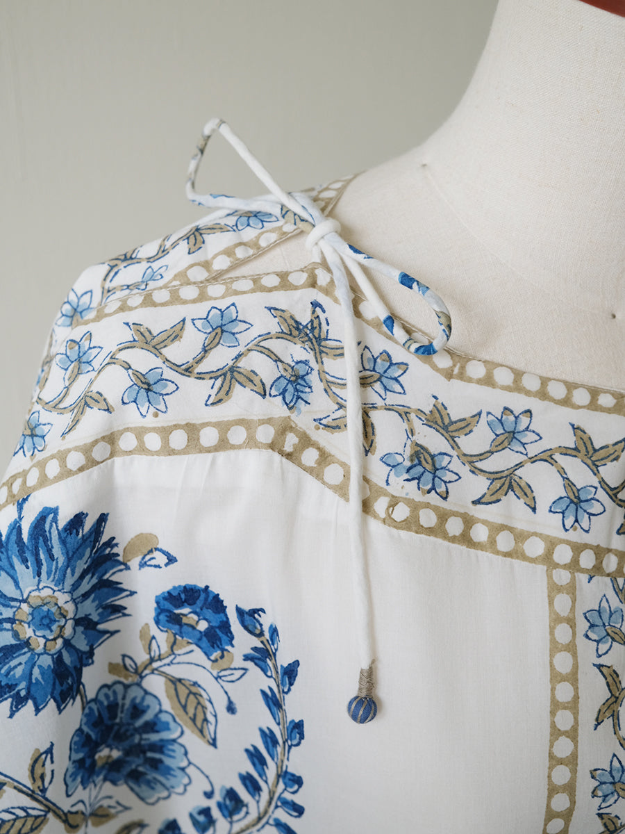 Off Shoulder Kaftan - Block White | オフショルダーカフタン - ブロックホワイト