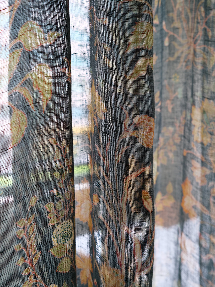 Printed Linen Curtain - Garden Emerald｜プリント リネンカーテン - ガーデンエメラルド