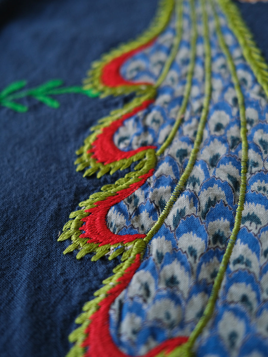 Textured Curtain - Tree of Life Indigo｜テクスチャードカーテン - ツリーオブライフインディゴ