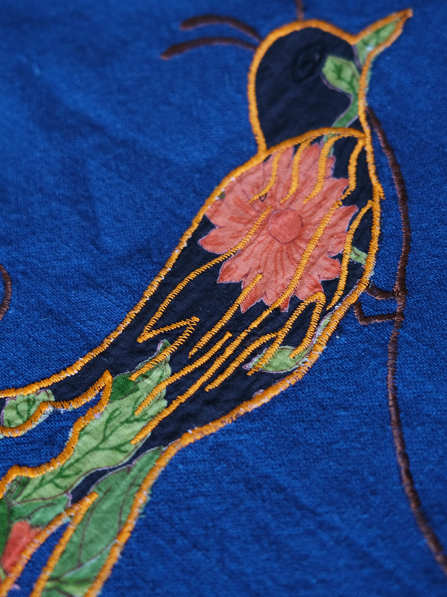 Textured Curtain - Tree of Life Indigo｜テクスチャードカーテン - ツリーオブライフインディゴ