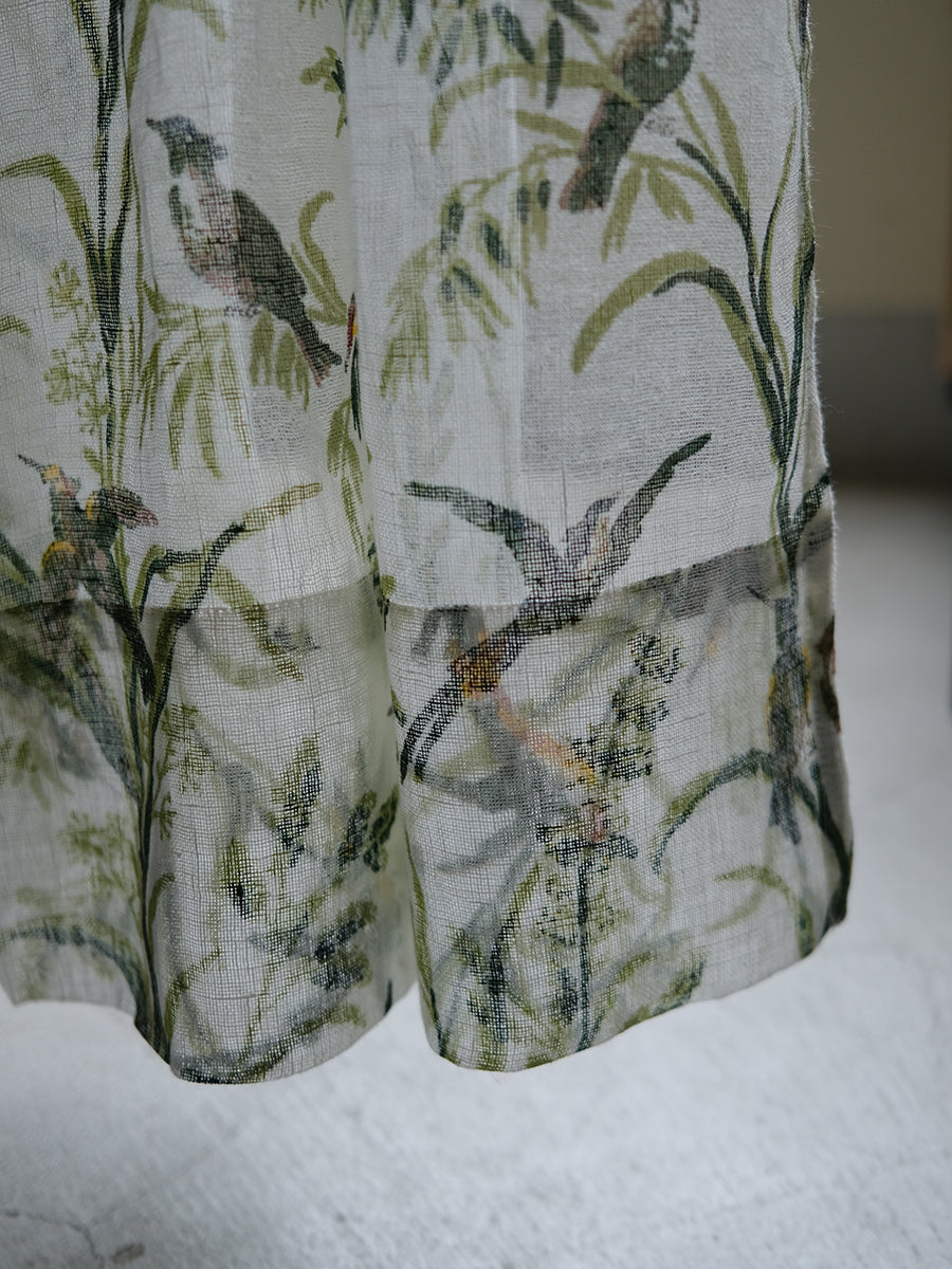 Printed Linen Curtain - Humming Bird Natural｜プリント リネンカーテン - ハミングバード ナチュラル
