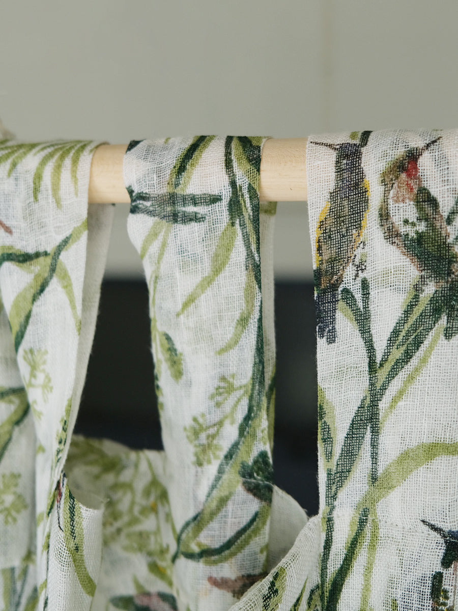 Printed Linen Curtain - Humming Bird Natural｜プリント リネンカーテン - ハミングバード ナチュラル