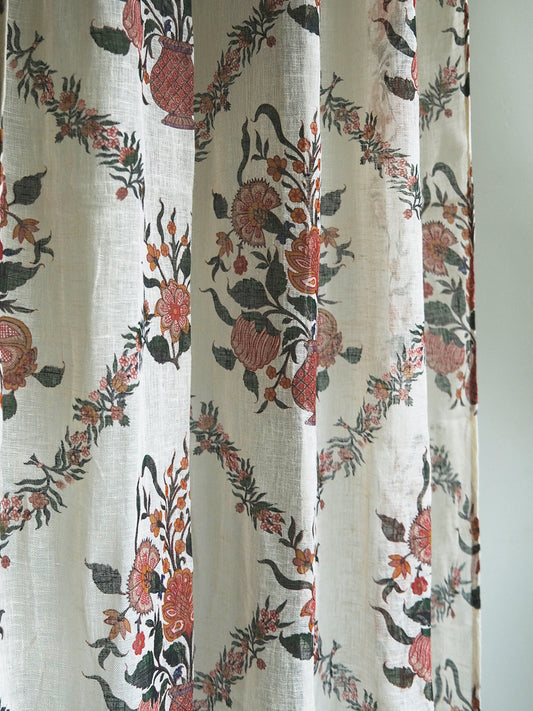 Printed Linen Curtain - Gamla Ivory｜プリント リネンカーテン - ガムラアイボリー