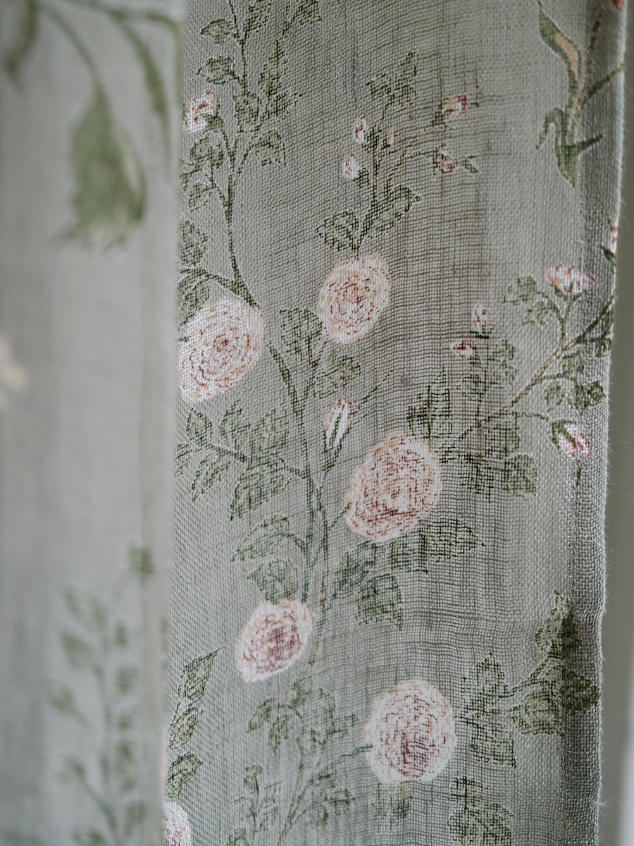 Printed Linen Curtain - Garden Sage｜プリント リネンカーテン - ガーデンセージ