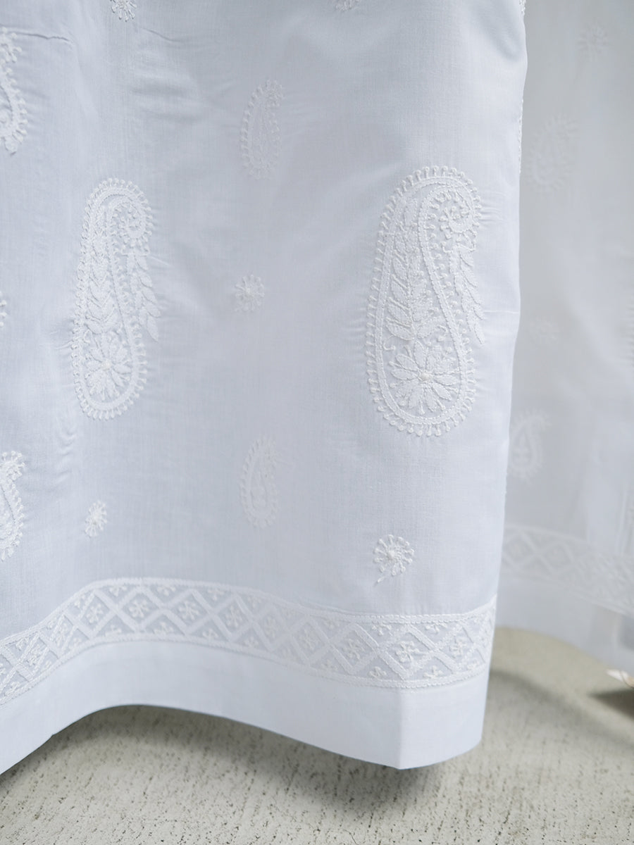 Curtain - Chikan Emb White Voile ｜ カーテン - チカン エンブロイダリー ホワイト ボイル