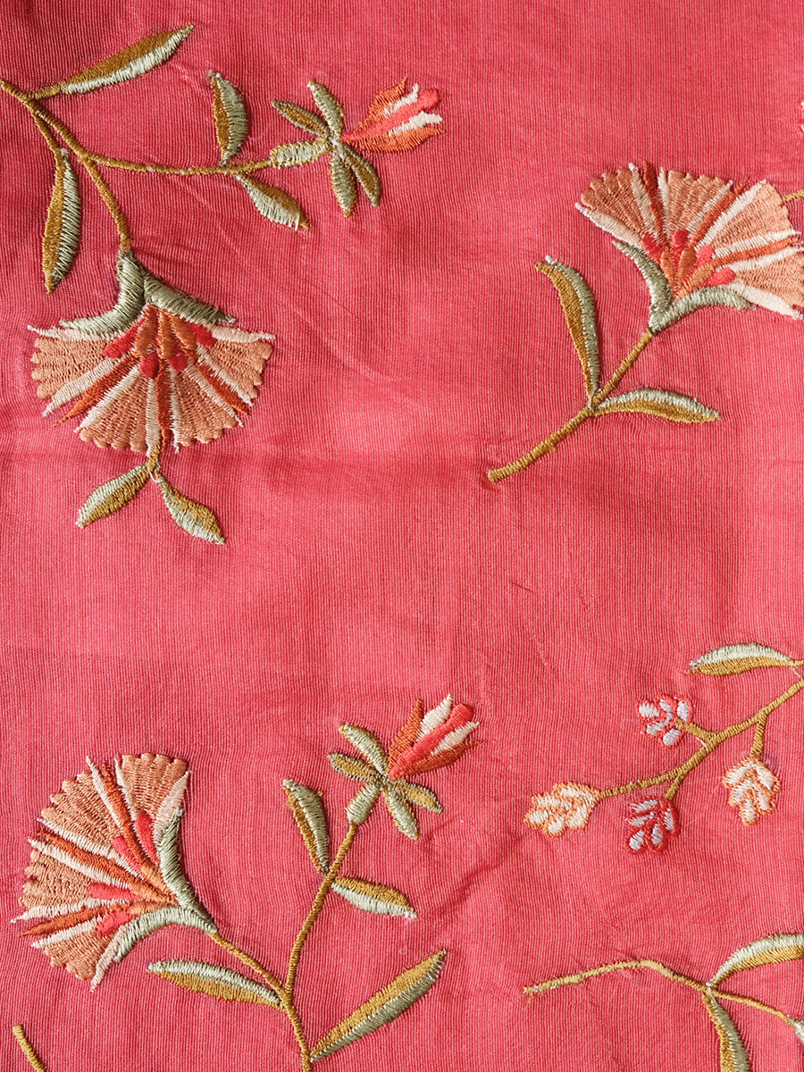 Versailles Silk Emb Cushion Cover - RED｜ヴェルサイユ シルク エンブ クッション カバー - レッド