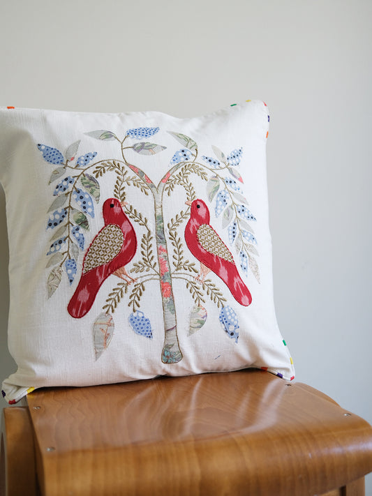 Emb. Cushion cover - Bird Tree｜クッションカバー - バードツリー