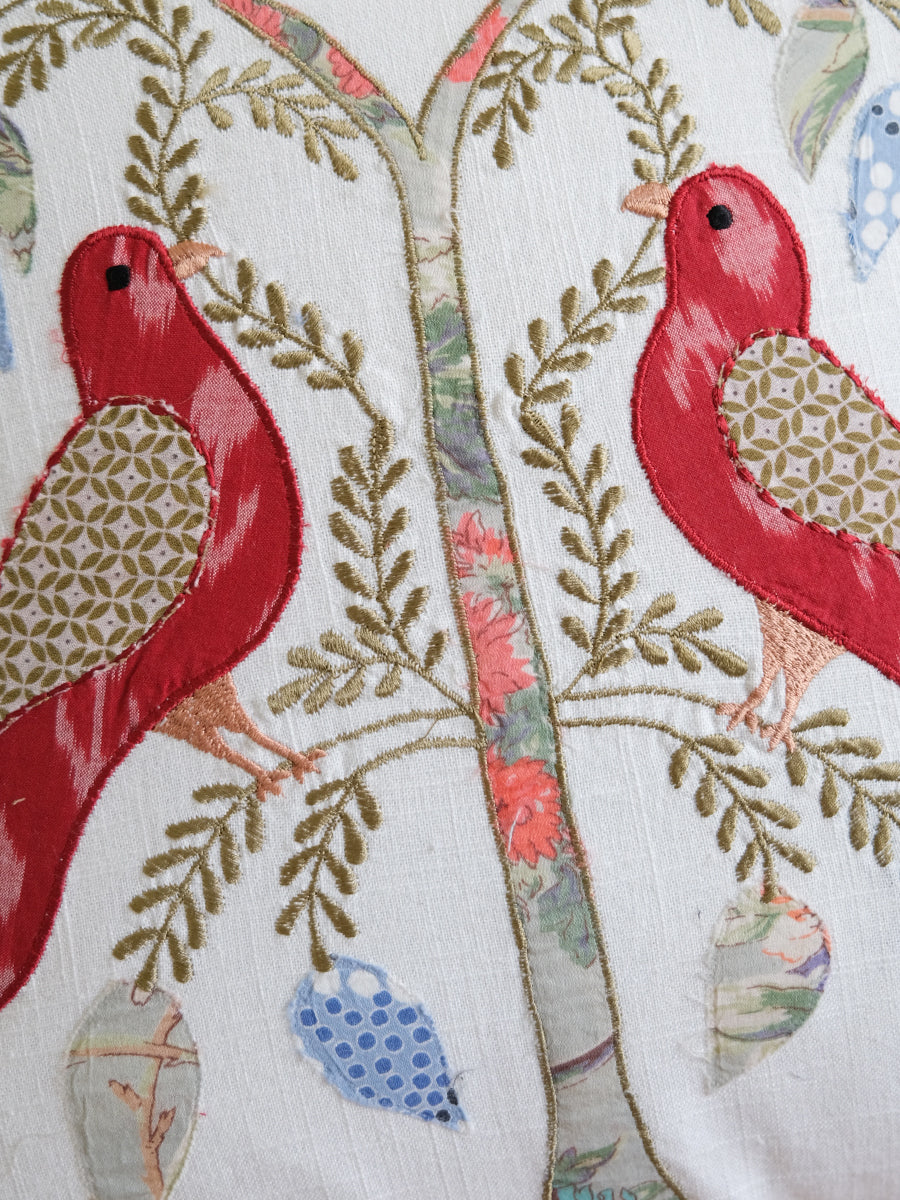 Emb. Cushion cover - Bird Tree｜クッションカバー - バードツリー