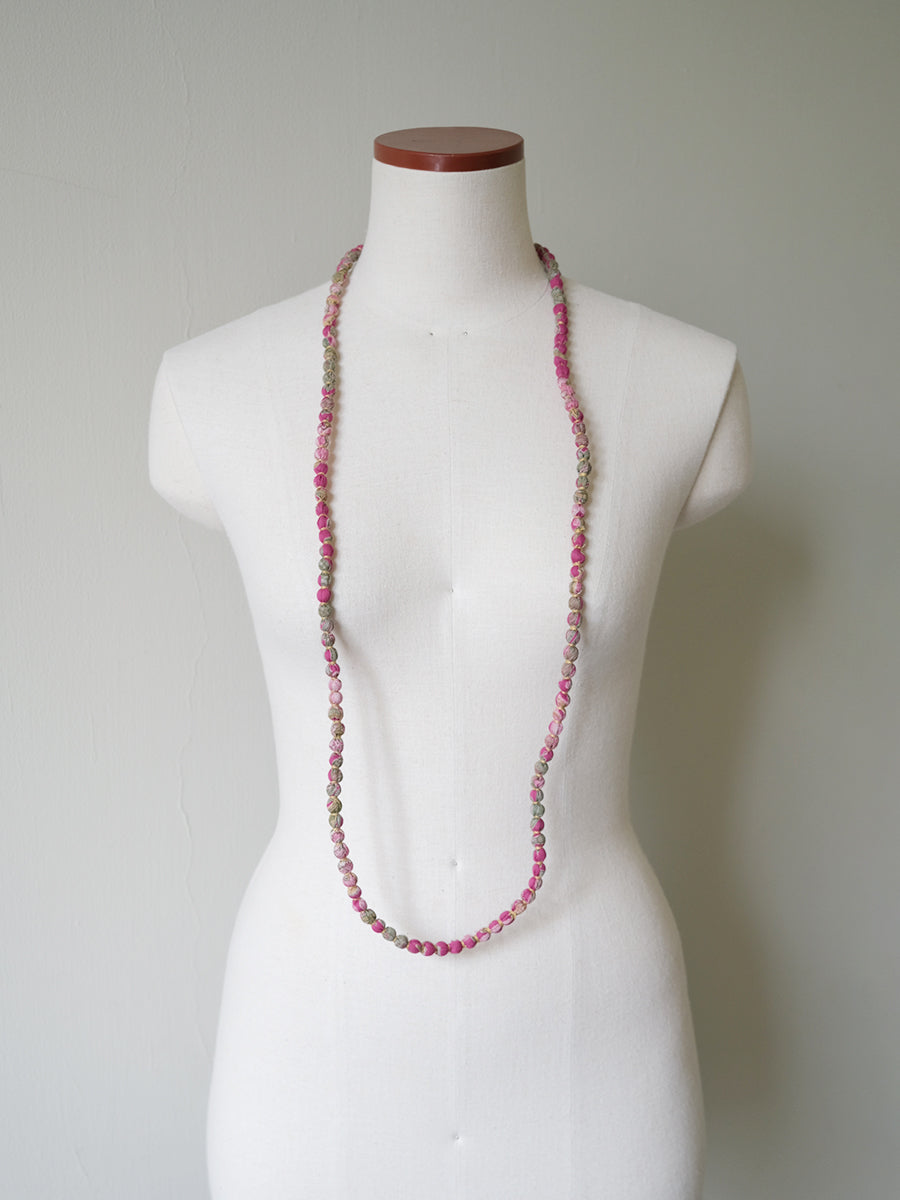 Fabric Beads Mala - Pink ｜ ファブリックビーズマーラー - ピンク