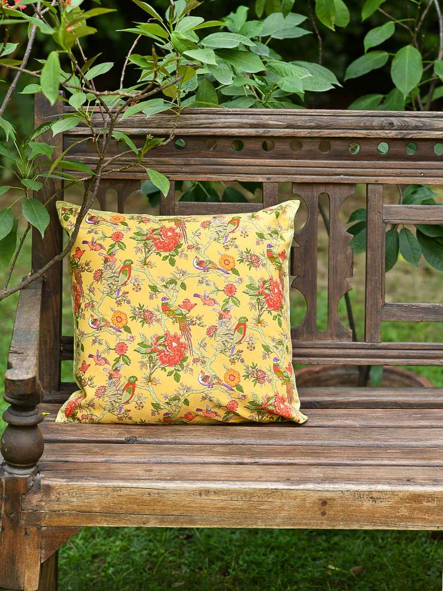 Cushion Cover - Bird Yellow｜クッションカバー - バード イエロー