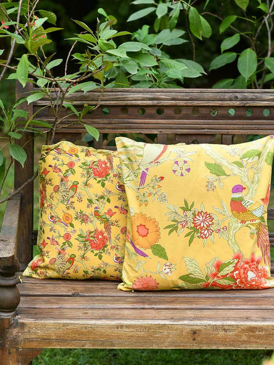 Cushion Cover - Bird Yellow｜クッションカバー - バード イエロー
