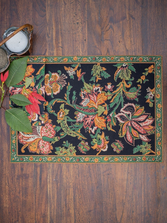 Printed Mat - Tibet Black｜ランチョンマット - チベットブラック