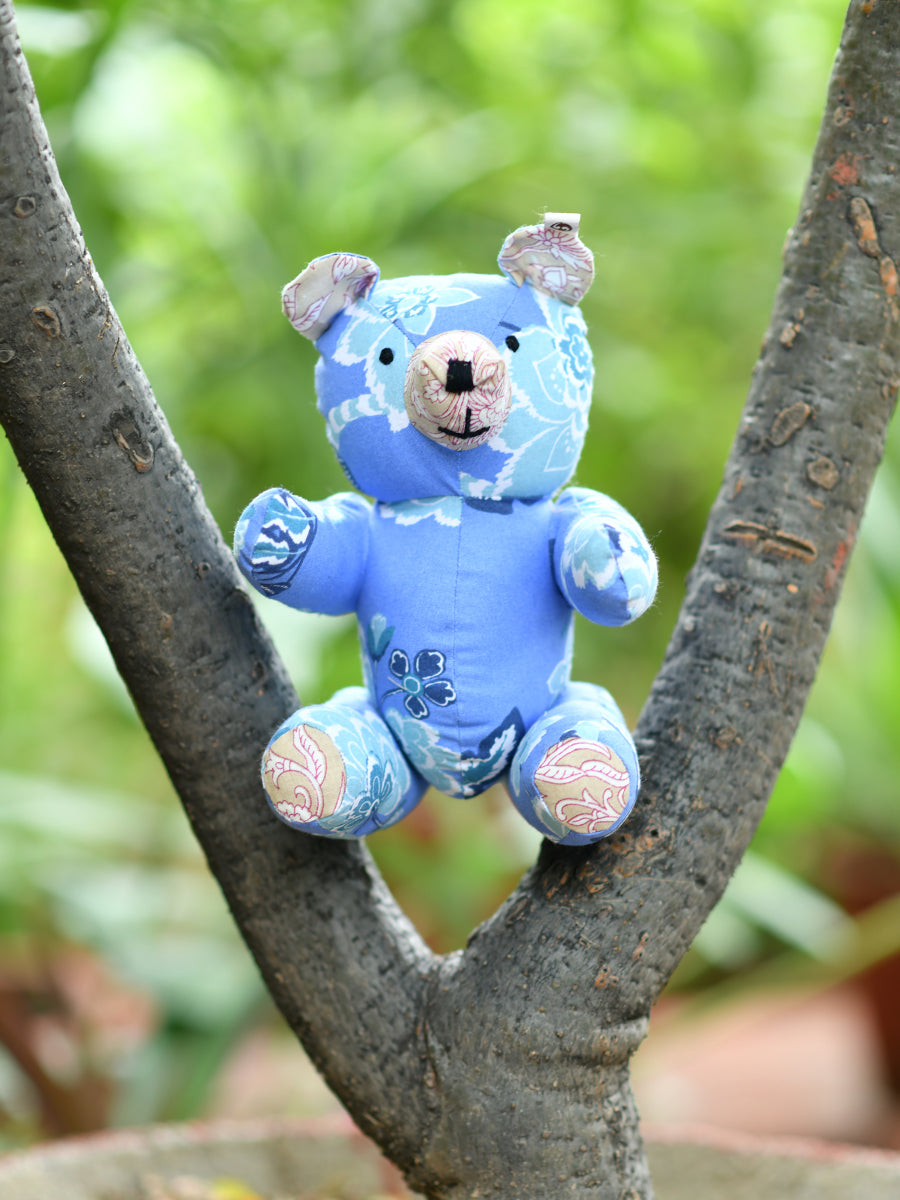 Handcrafted Cotton Toy - Blue Teddy｜ぬいぐるみ - ブルーテディ
