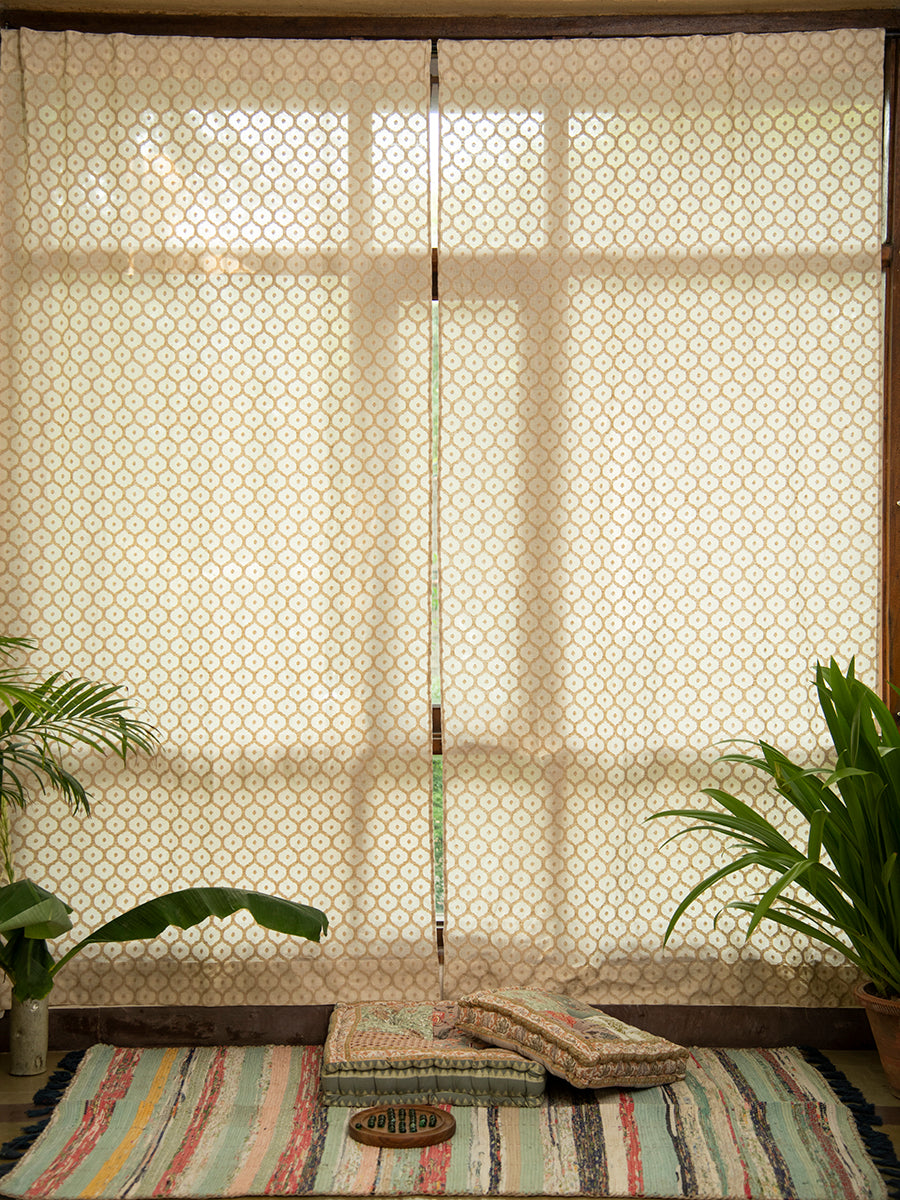 Handloom Curtain - Jaal Beige｜ハンドルームカーテン - ジャールベージュ